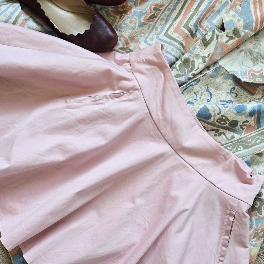 Extyn Pink Mini A-line Cotton Pleated Skirt Size 42 Euro - Picture 4 of 8